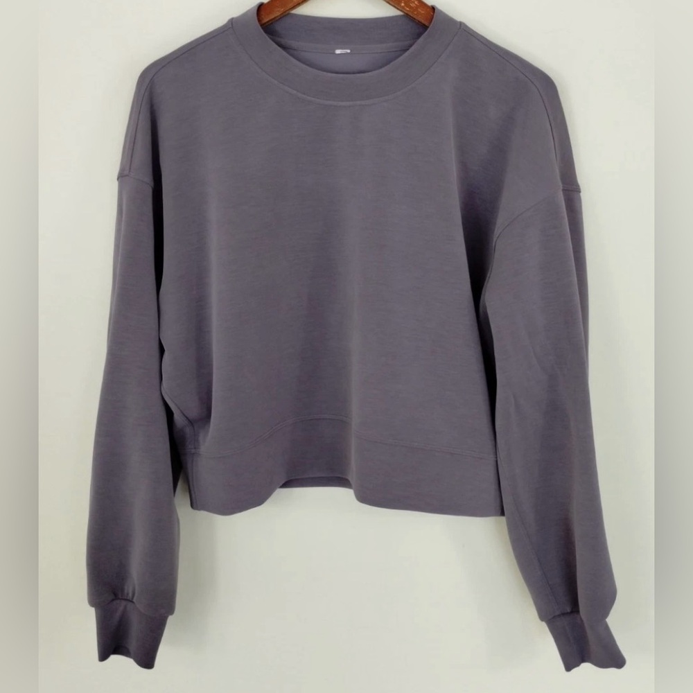 LULULEMON PERFECTLY OVERSIZED CROPPED CREW SOFTSTREME DUSKY LAVENDER Size 10?12?